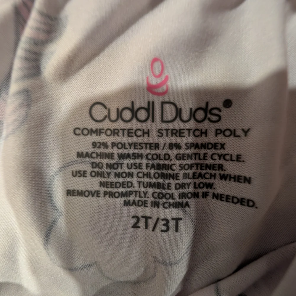 Cuddl Duds 2T/3T Unicorn Print Kids Pajamas - Pink